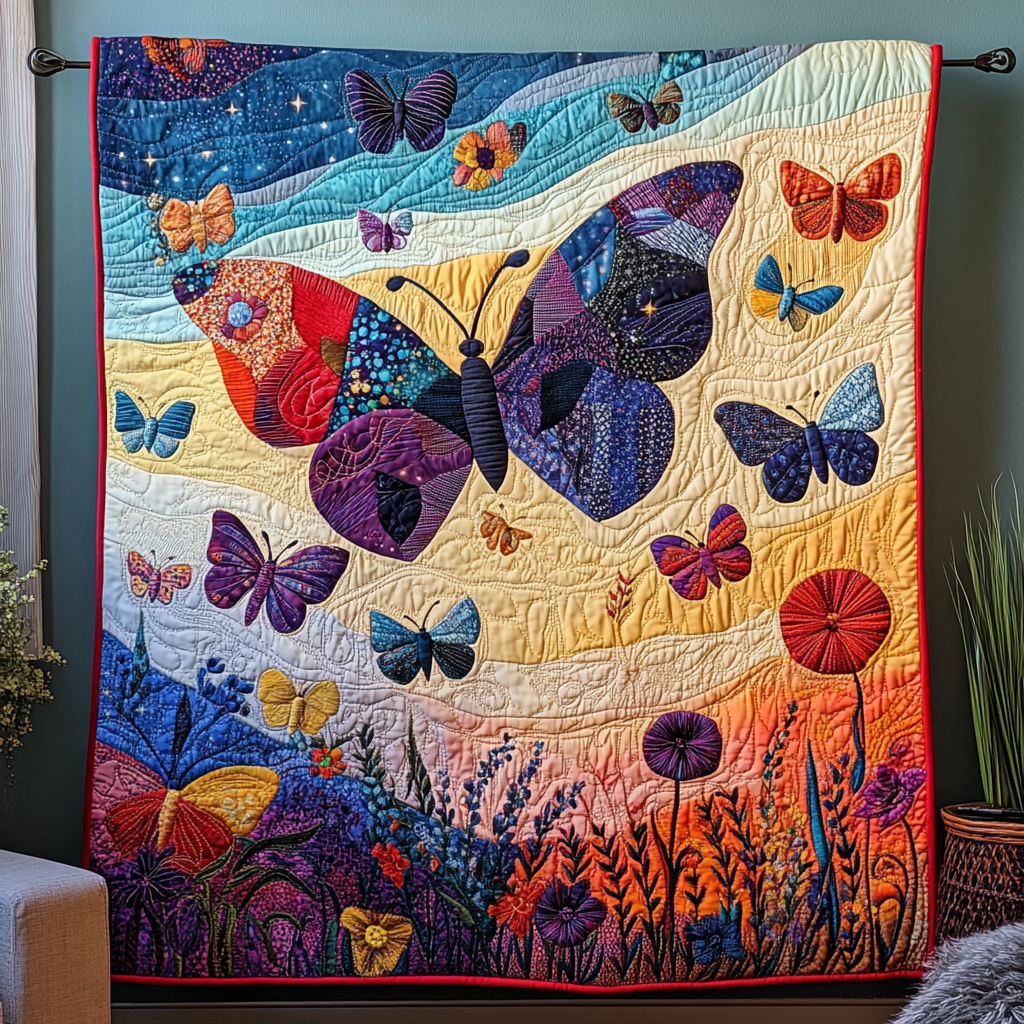 Velvet Flutter Quilted Blanket Cool Throw Blanket Butterfly Gifts For Grandma - Marykun