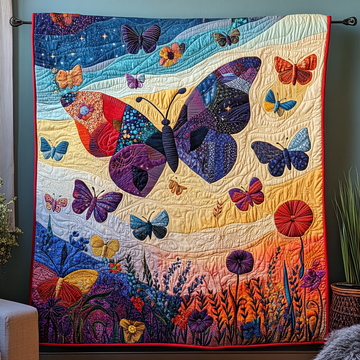 Velvet Flutter Quilted Blanket Cool Throw Blanket Butterfly Gifts For Grandma - Marykun