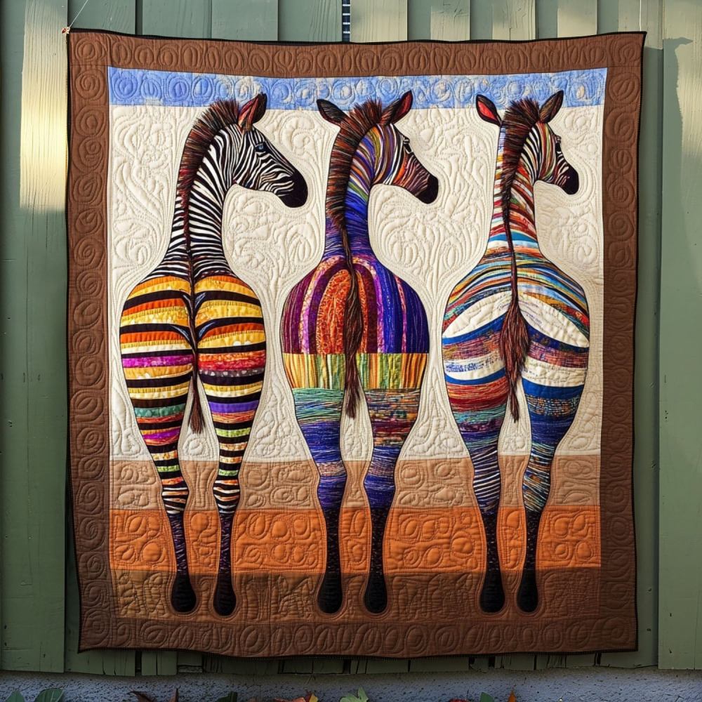 Vibrant Beast Quilted Blanket Christmas Bedroom Decor Zebra Themed Gifts - Marykun