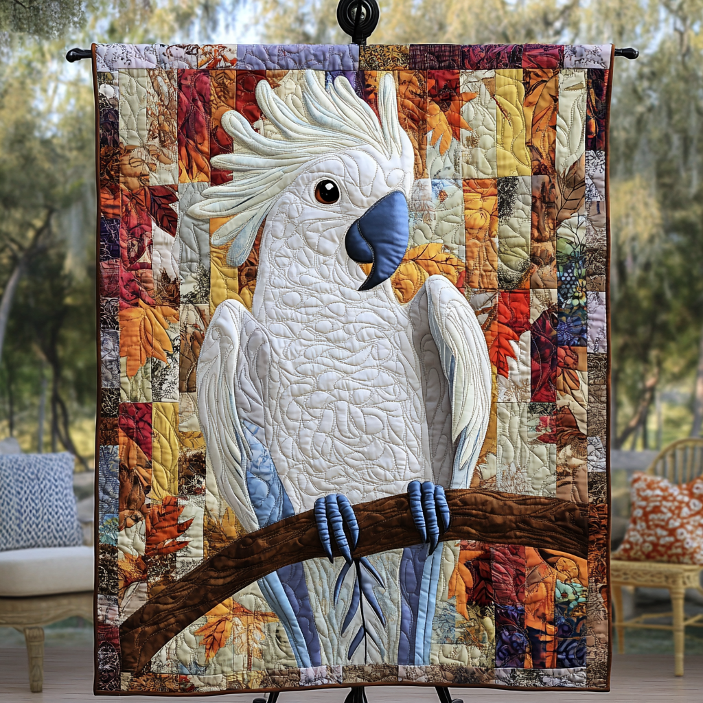 Vibrant Plumage Quilted Blanket Home Bedding Decor Christmas Gifts For Parrots - Marykun