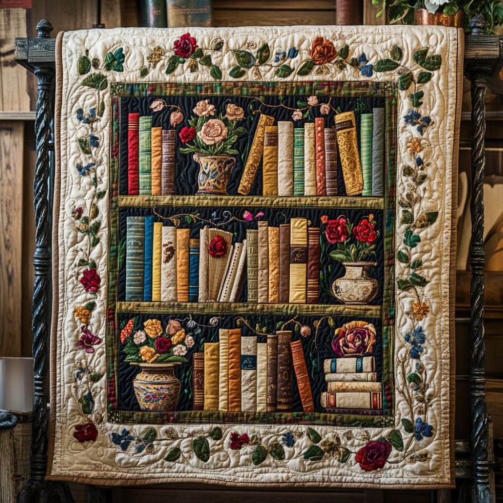 Vintage Book Collection Quilted Blanket Christmas Holiday Book Themed Birthday Gifts - Marykun