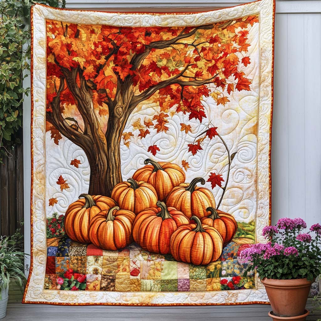 Vintage Maple Vibe Quilted Blanket Fall Cozy Blankets Cute Turtle Lover Gift Ideas - Marykun