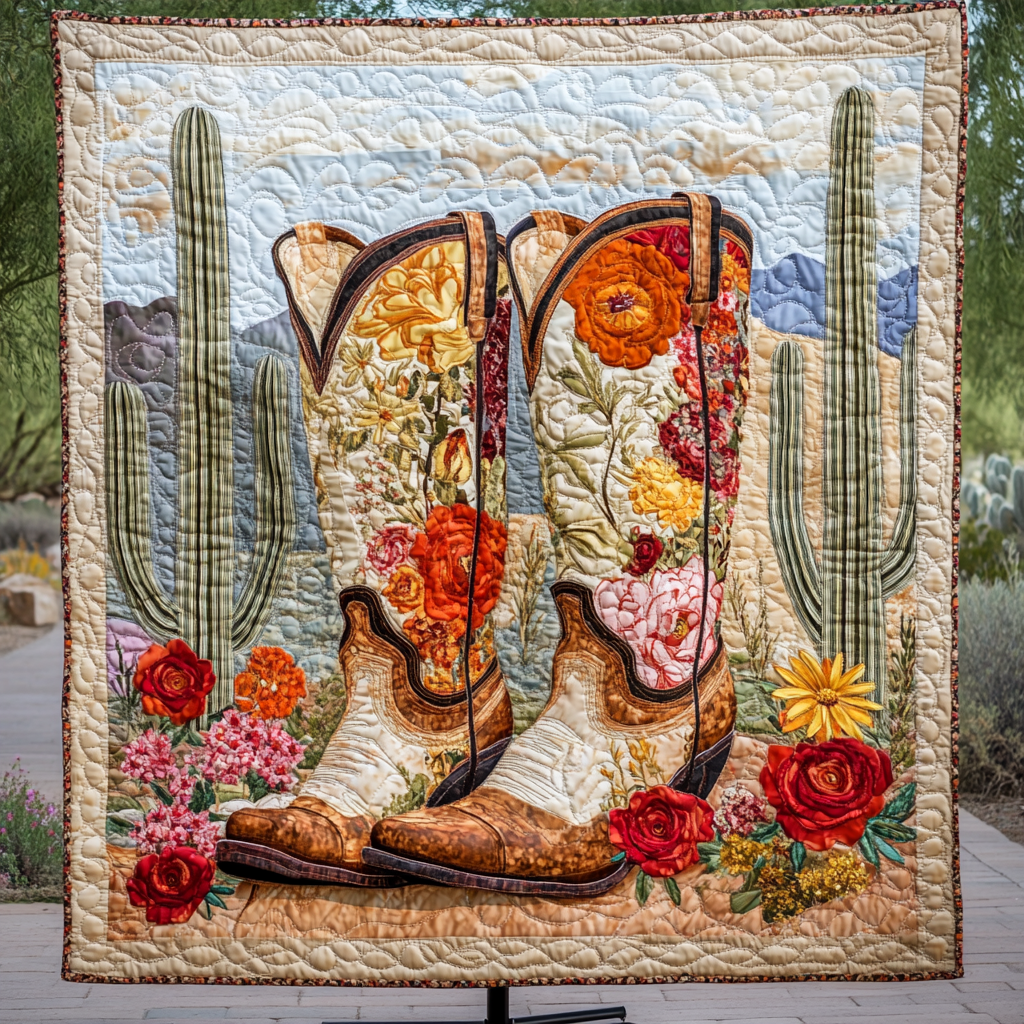Western Charm Quilted Blanket Christmas Throw Blanket Western Gifts For Men - Marykun