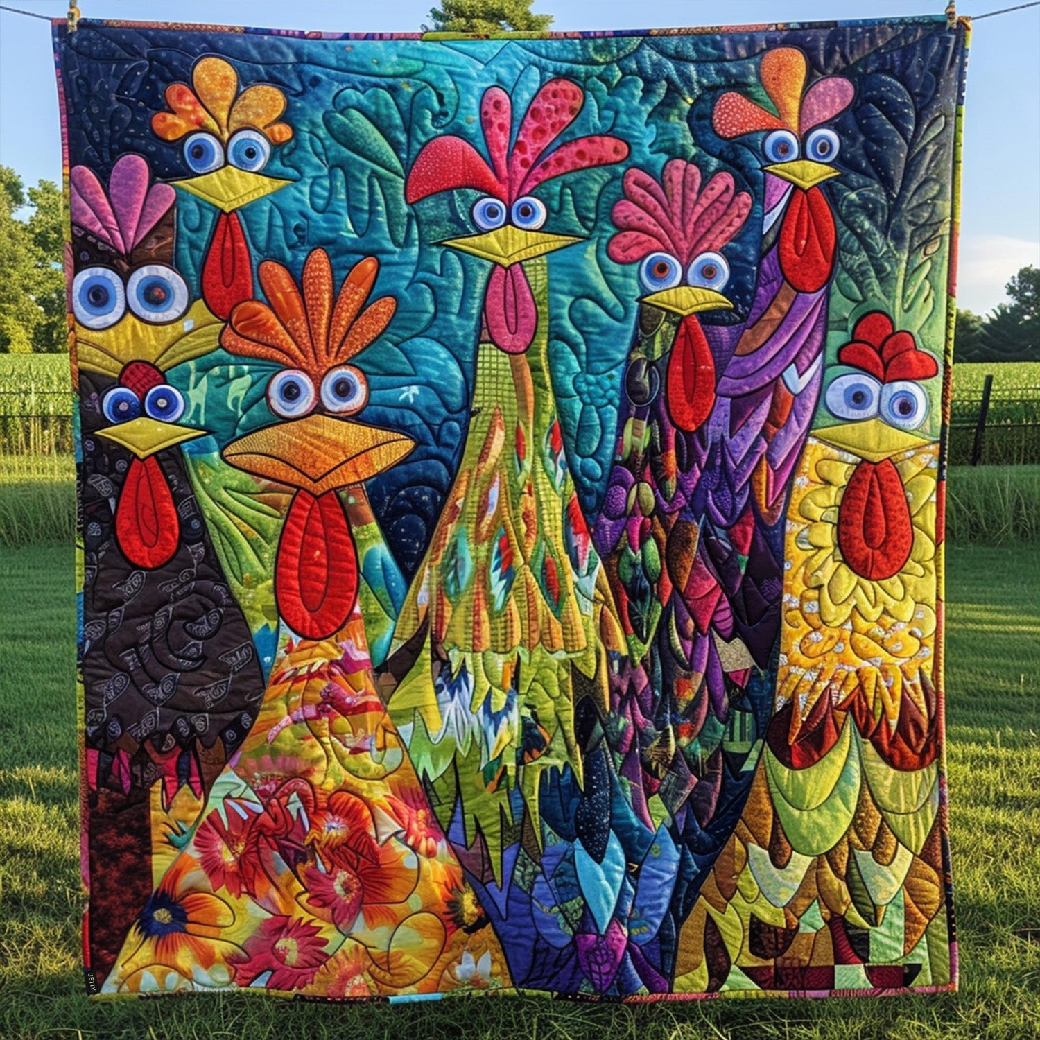 Whimsical Farm Animal Quilted Blanket Christmas Bedroom Decor Donkey Gift Ideas - Marykun