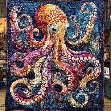 Whimsical Octopus Quilted Blanket Sofa Couch Throw Blanket Octopus Novelty Gifts - Marykun