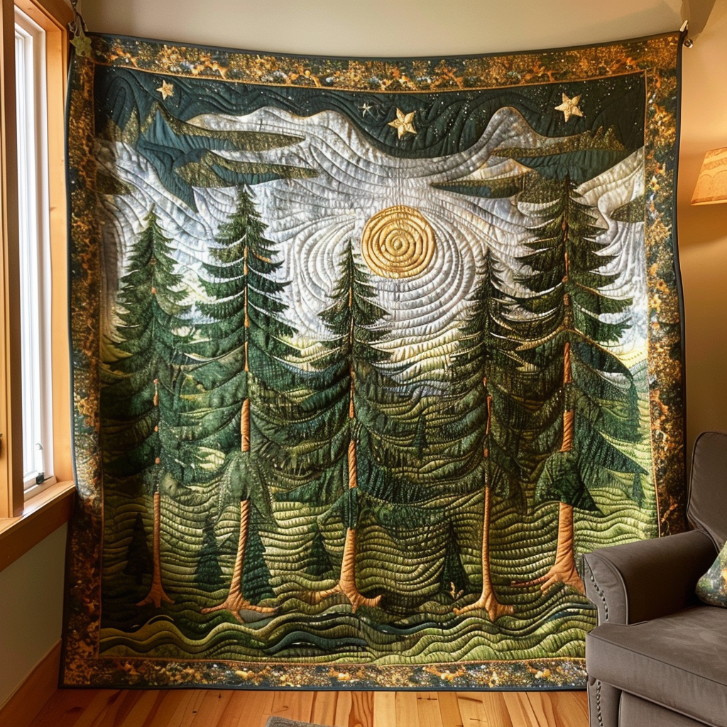 Whispering Pines Quilted Blanket Cute Bedroom Ideas Best Gifts For Nature Lovers - Marykun