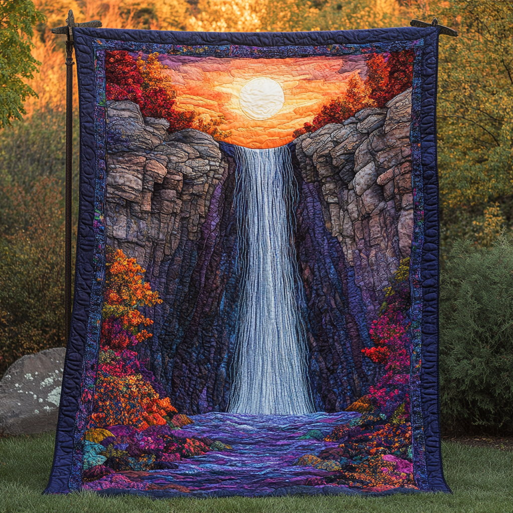 Whispering Waters Quilted Blanket Cool Throw Blanket Presents For Nature Lovers - Marykun