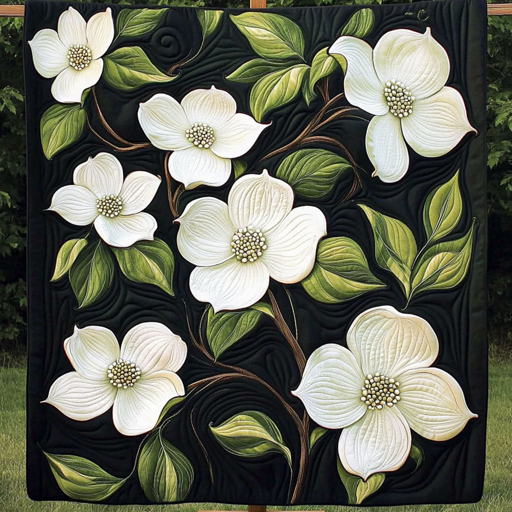 White Blossom Quilted Blanket Best Couch Throw Blanket Gifts For Flower Enthusiasts - Marykun