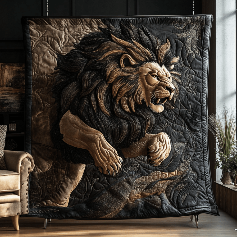 Wild Legacy Quilted Blanket Best Throw Blanket Lion Lover Gift Ideas - Marykun