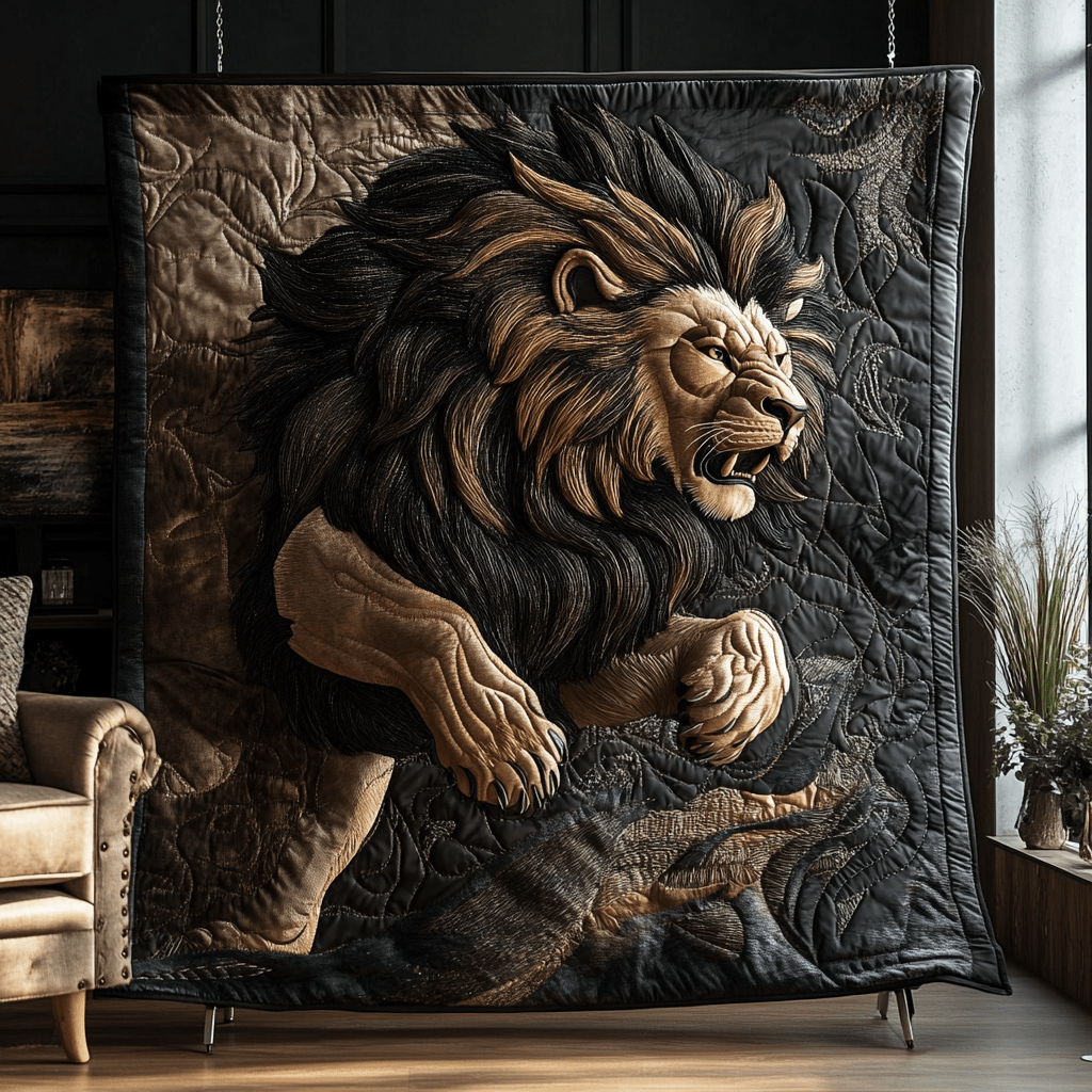 Wild Legacy Quilted Blanket Best Throw Blanket Lion Lover Gift Ideas - Marykun