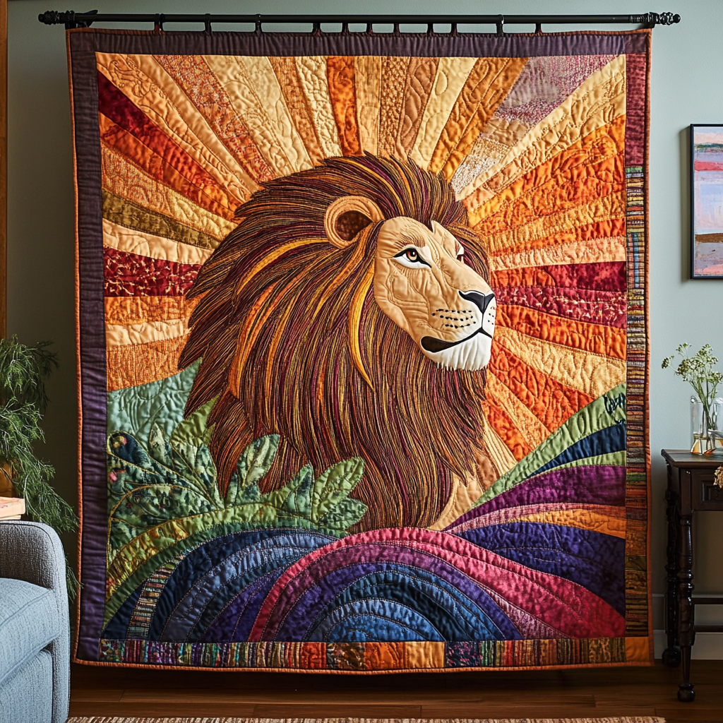 Wild Pride Quilted Blanket Cute Throw Blanket Christmas Presents For Lion Lovers - Marykun