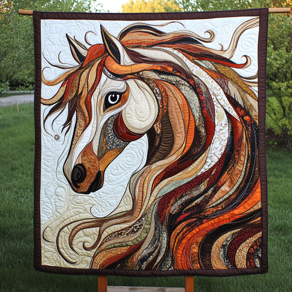 Wild Stallion Quilted Blanket Bedroom Xmas Decor Best Gifts For Horse Riders - Marykun