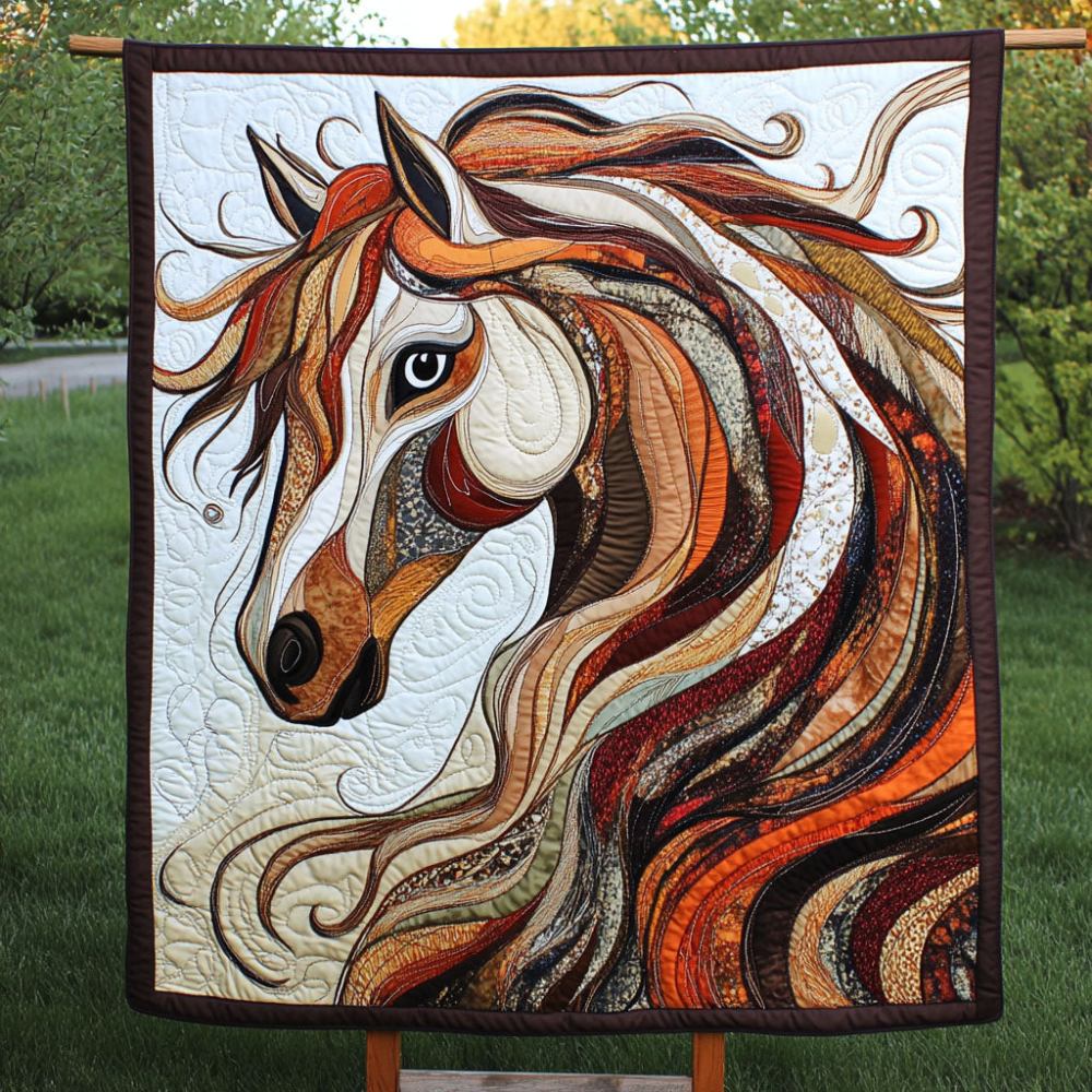 Wild Stallion Quilted Blanket Bedroom Xmas Decor Best Gifts For Horse Riders - Marykun