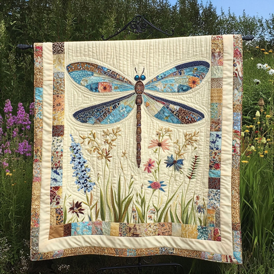 Wild Wings Quilted Blanket Xmas Holiday Gift For Someone Who Loves Dragonflies - Marykun