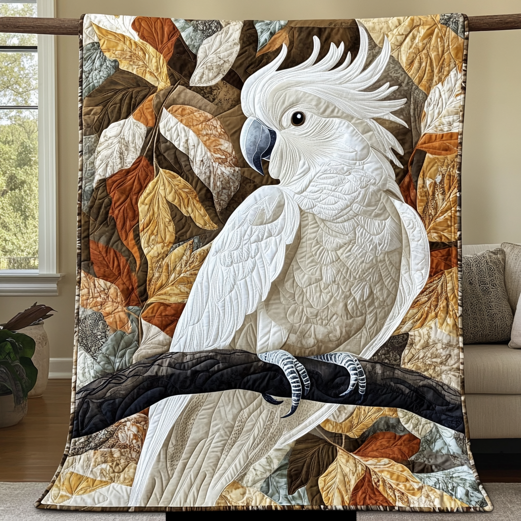 Winged Beauty Quilted Blanket Home Bedding Decor Gifts For Parrot Lovers - Marykun
