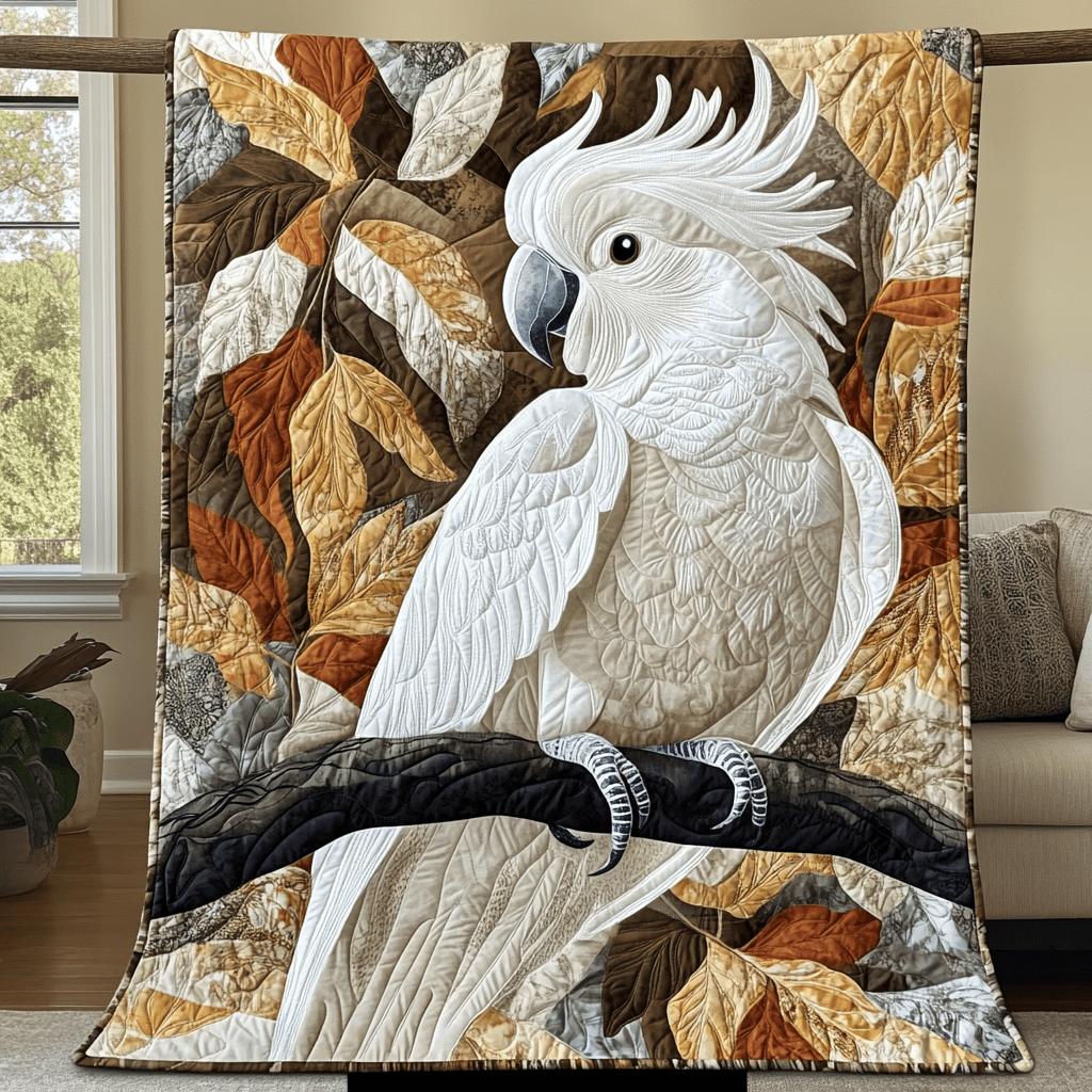 Winged Beauty Quilted Blanket Home Bedding Decor Gifts For Parrot Lovers - Marykun