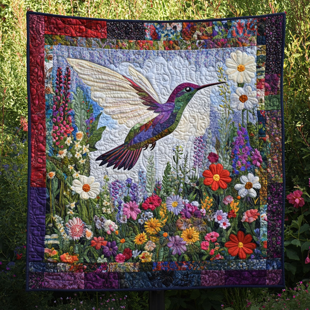Wings of Nature Quilted Blanket Christmas Bedroom Decor Cool Gifts For Hummingbird Lovers - Marykun