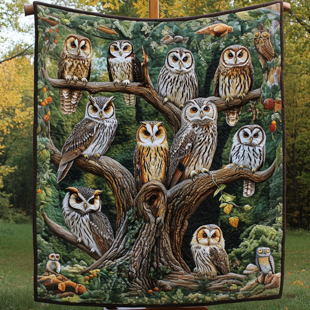 Wise Wings Quilted Blanket Christmas Bedroom Decor Best Unique Gifts For Owl Lovers - Marykun