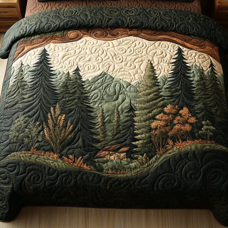 Woodland Wanderlust Quilted Blanket Nice Throw Blanket Elephant Gifts For Him Her - Marykun