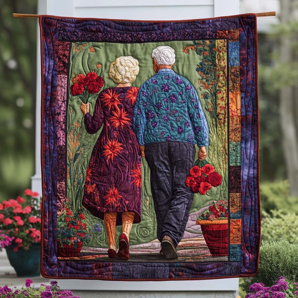Wrinkles and Roses Quilted Blanket Bedroom Xmas Decor Romantic Gifts For Couples - Marykun