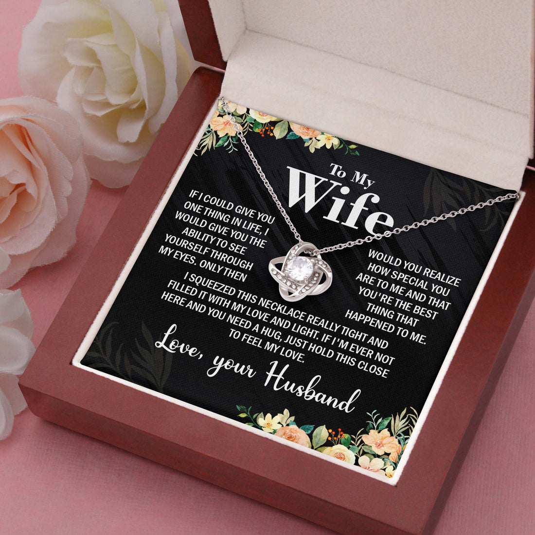 To My Wife Necklace Gift for Her on Anniversary, Birthday, Christmas, New Year & more