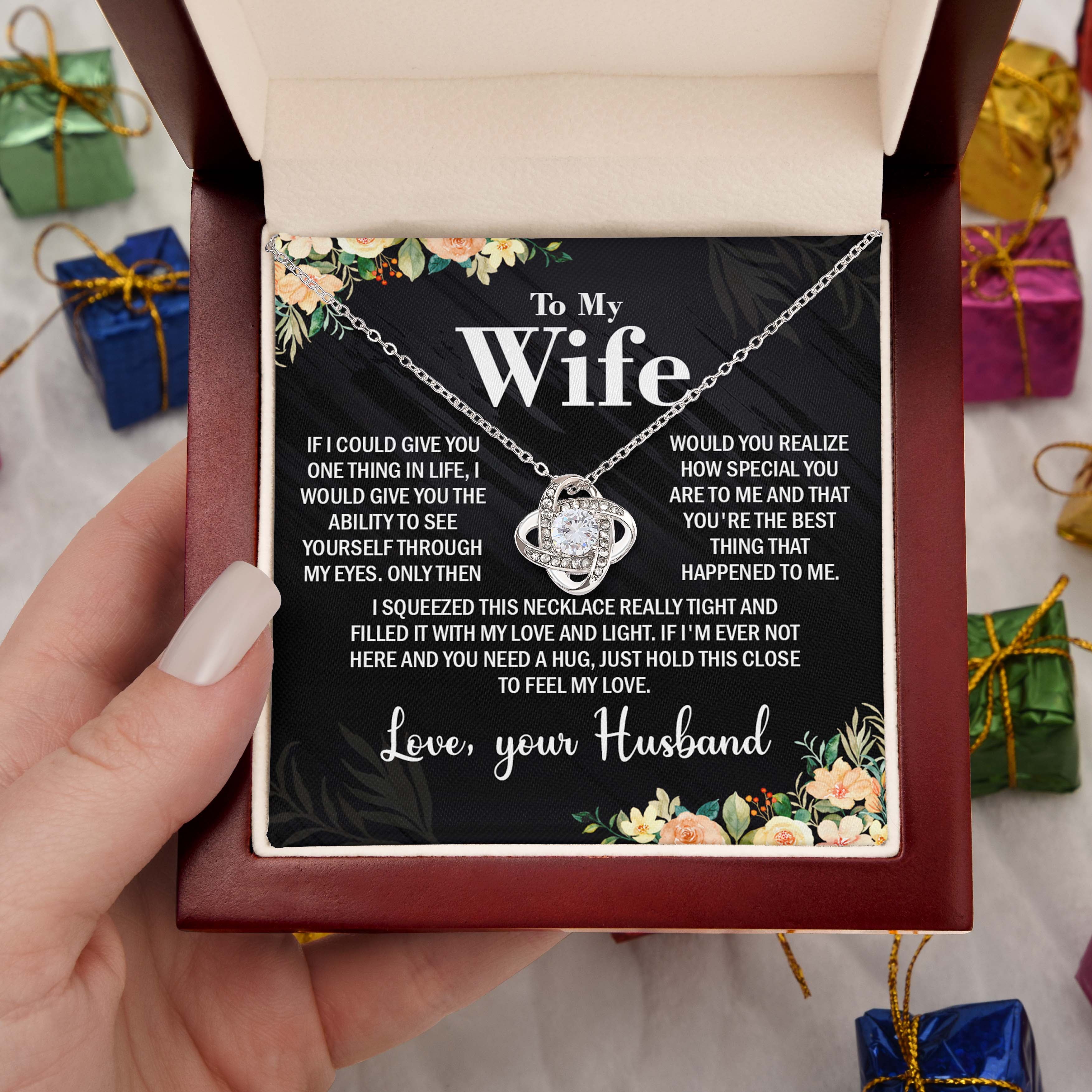 To My Wife Necklace Gift for Her on Anniversary, Birthday, Christmas, New Year & more