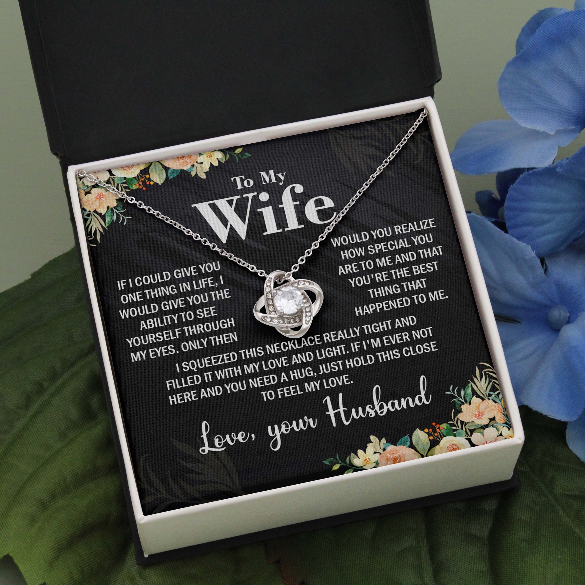To My Wife Necklace Gift for Her on Anniversary, Birthday, Christmas, New Year & more