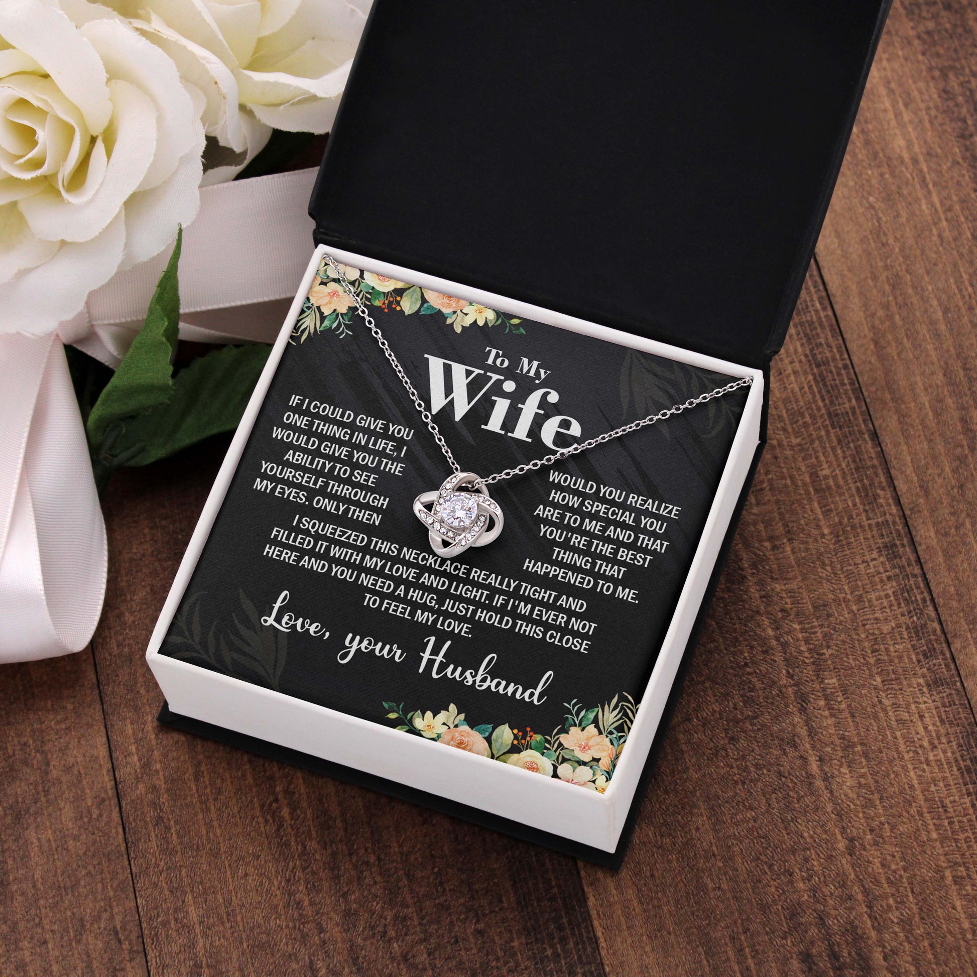 To My Wife Necklace Gift for Her on Anniversary, Birthday, Christmas, New Year & more