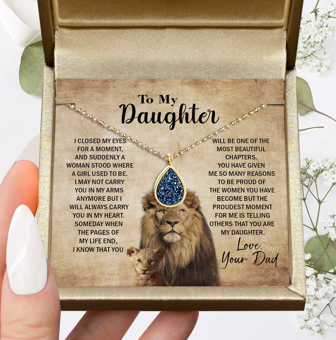 To My Daughter Necklace Gift for Daughter on Birthday, Graduation, Christmas & more from Dad